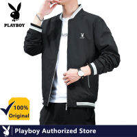 Playboy แฟชั่นผู้ชายแจ็กเก็ตคอวีน้ำหนักเบาเครื่องแบบเบสบอล