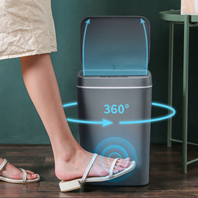 Inligent Trash Can Automatic Sensor Dustbin Sensor Electric Waste Bin Home Rubbish Can for Bedroom Kitchen Bathroom Garbage
