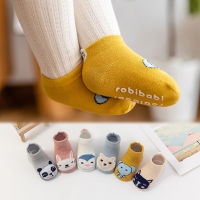 Baby Socks Autumn Winter New Childrens Socks Cartoon Loose Mouth Non-slip Dispensing Socks Infant Newborn Combed Cotton Socks