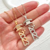 Bling Zircon 2023 Year Doctor Hat Necklace For Women Men Fashion Clavicle Chain Classmate Souvenirs Graduation Season Jewelry