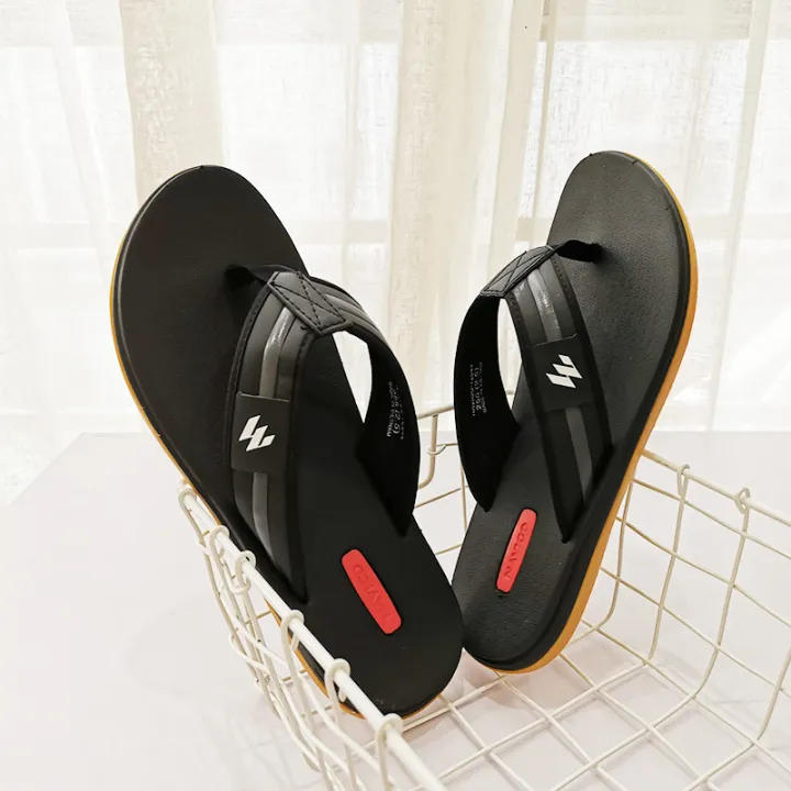 Vietnam Navigo rubber beach shoes black men's flip flops Korean version ...