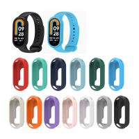 ◎✒◊ Pokrowce na zegarki Xiaomi Mi Band 8 NFC miękkie silikonowe etui ochronne w jednolitym kolorze bez demontażu dla Miband 8 bransoletka akcesoria