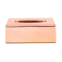 Paper Rack Elegant Royal Rose Gold Car Home Rectangle Shaped Tissue Box Container Napkin Tissue Holder