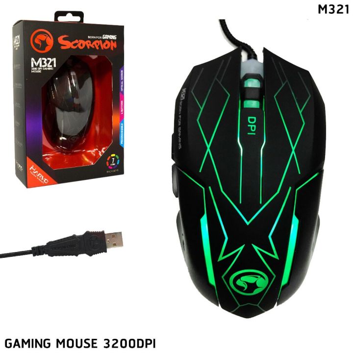 hotลดราคา-marvo-m321-macro-mouse-เมาส์มาโคร์-เกมส์มิ่งเกียร์-มีไฟ-rgb-dpi-3200-black-ที่ชาร์จ-แท็บเล็ต-ไร้สาย-เสียง-หูฟัง-เคส-airpodss-ลำโพง-wireless-bluetooth-โทรศัพท์-usb-ปลั๊ก-เมาท์-hdmi-สายคอมพิวเ