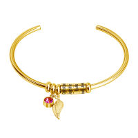 ลิงค์วีไอพีสำหรับสร้อยข้อมือชื่อส่วนบุคคลพร้อม Birthstone Leaf Charm Gold Rosegold Stainless Steel celet