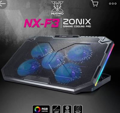 NUBWO NX-F3 ZINIX Gaming Cooler Pad ฐานรองพัดลมระบายความร้อน 5 ใบพัด พร้อมเอฟเฟกต์แสง RGB ปรับความสูงได้