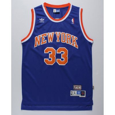 เสื้อกีฬาแขนกุด ลายทีม NBA Jersey New York Nicks no.33 Ewing สีฟ้า
