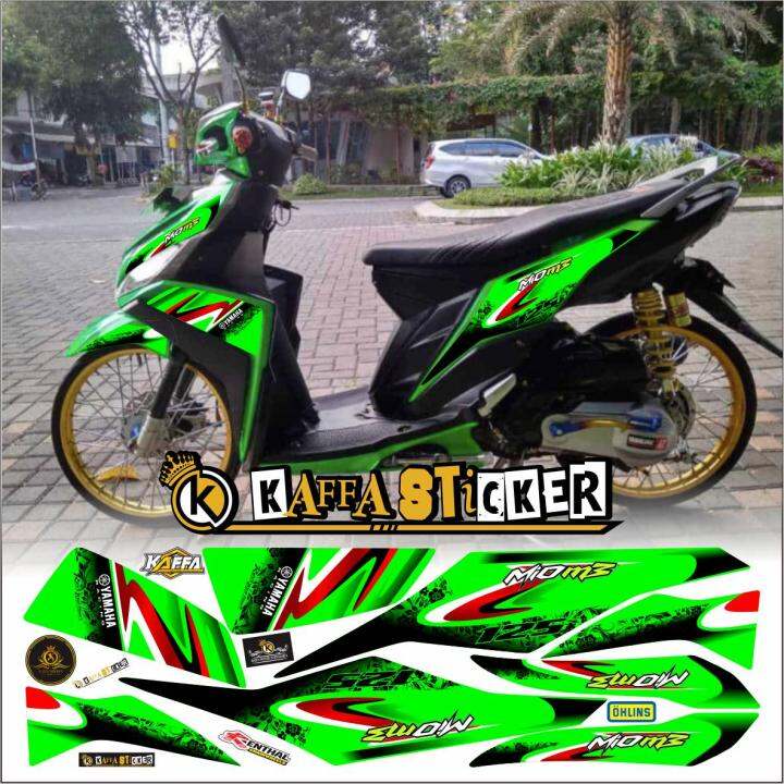 Stiker Striping MIO M3 Variasi Desain Racing List Hijau Style Stiker