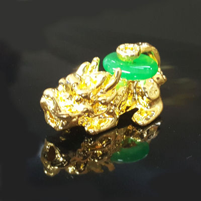 Inspire Jewelry ,จี้ปี่เซียะ หุ้มทองแท้ 24K หางประดับหยกหมุนรับโชคได้ (ประดับสร้อยข้อมือ) มีจำนวนจำกัด ขนาด 3 x 1.5 CM นำโชค เสริมดวง แก้ชง อายุยืน ปราศจากภัยทั้งปวง เงินทองไหลมาเทมา พร้อมถุงกำมะหยี่