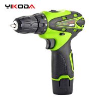 YIKODA 12V 16.8V 21V Electric Screwdriver Rechargeable Mini Cordless Drill Lithium-Ion Battery Two-Speed Driver DIY Power Tools Drills  Drivers