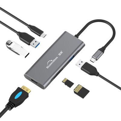 【NEW】 Huilopker MALL 9 In 1 Type C สถานีเชื่อมต่อแล็ปท็อป USB 3.0 TF LAN PD USB Hub สำหรับ Macbook สำหรับสำหรับสำหรับ DELL สำหรับ Dock