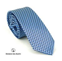 Giorgio Del Sarto Necktie 6 cm Blue with Fabric Texture เนคไทสีฟ้ามีเท็กเจอร์