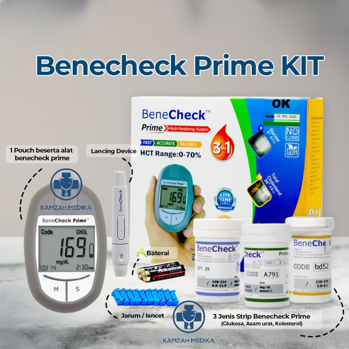 Benecheck PRIME KIT 3 In 11Alat Cek Darah Asam Urat Kolesterol | Lazada ...