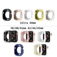 Soft Silicone Protector Case Cover for Apple Watch Ultra 49mm Protective Frame Shell for iWatch Series 7 6 SE 5 4 3 42MM 38MM 40 44 41mm 45mm Bumper 【BYUE】