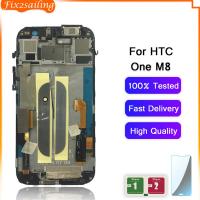 【❂Hot On Sale❂】 jing0saf จอ Lcd Fix2sailing พร้อมกรอบสำหรับ Htc One M8สัมผัสหน้าจอ Lcd หน้าจอดิจิตอลชิ้นส่วนทดแทนของ Htc 831c M8 5