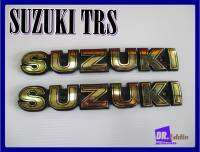 SUZUKI TRS Fuel Tank Emblem LH&amp;RH GOLD // #สัญลักษณ์ข้อความ SUZUKI ข้างถังน้ำมันซ้าย-ขวา สีทอง สูง 3cm. ยาว 19 cm.(2ชิ้น)