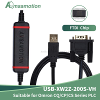 ชิป FTDI ความเร็วสูง USB-XW2Z-200S-VH เหมาะสำหรับ CQM1H OmronCPM2CCS Series PLC Programming Cable