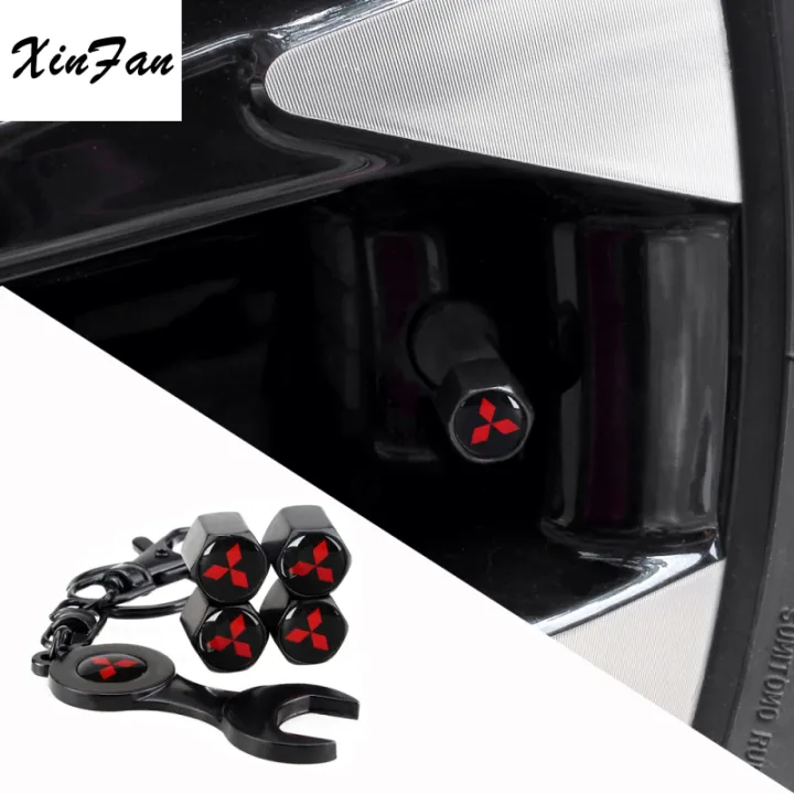 XINFAN 4 Pieces Antileak Car Tire Valve Caps With Wrench Keychain For