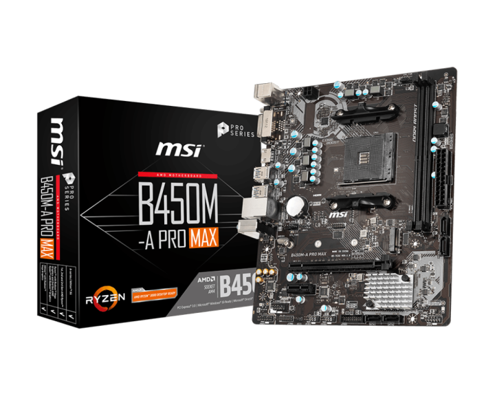 MSI AMD B450M-A Pro Max DDR4 Motherboard (Socket AM4 Supported) | Lazada PH