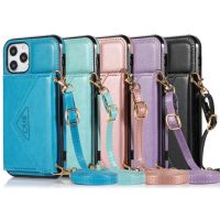 【Enjoy electronic】 Phone Case For Iphone 13 Mini Leather Case Iphone 12 Pro Max Card Fashion Lanyard Protective Cover Iphone 7 Plus 8 6 SE2020 XR X