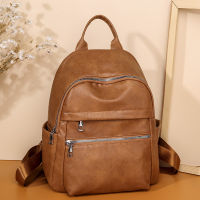 Retro Oil Wax Leather Womens Backpack Fashion High Capacity Student School Bag 2021 Ladies Simple Multi Pocket Travel Backpacks