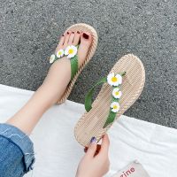 รองเท้าแตะชายหาดดอกไม้ฤดูร้อนในร่ม,รองเท้าแตะเลื่อนรองเท้าแตะส้นแบนเรียบรองเท้าแตะผู้หญิงรองเท้าแตะ