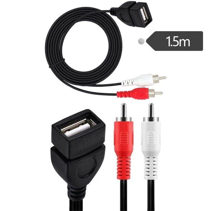 ERHANA 1 5M Length USB A Female Female Socket USB Male To RCA Male Audio Adapter Male Plug Audio