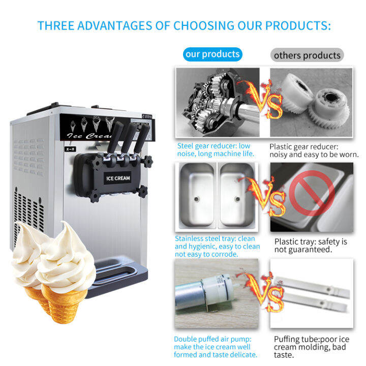 pre order / Soft Ice Cream Machine 220V / 110V Vertical Three color