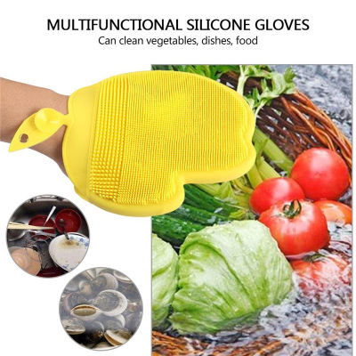 Apple Shape Magic Silicone Dish Bowl Cleaning Gloves Scouring Pad Pot Wash Brush Potato Carrot Cleaner Kitchen Accessories 35 Safety Gloves