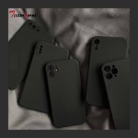 Casing ponsel silikon cair hitam penutup belakang lunak untuk IPhone 13 12 11 14 15 Pro XS Max XR X 8 7 6S 6 Plus SE 2020