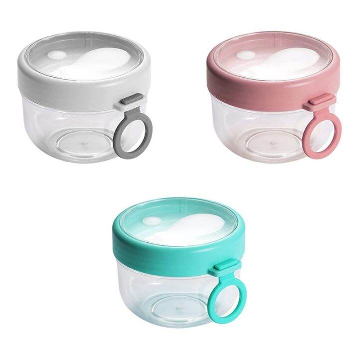 Overnight Oats Container Jars with Lid and Spoon, 20Oz Airtight Oatmeal