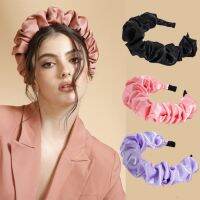 【CC】 New Fabric Big Ruched Headband Bezel Color Hairband Wrinkled Hair Hoop Accessories for