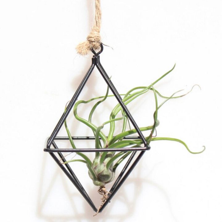 freestanding-hanging-planters-geometric-swing-wrought-iron-tillandsia-air-plants-holder-triangular-shaped-metal-rack-black-food-storage-dispensers