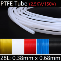 5/20/50Meter -28L 0.38mmx0.68mm ท่อ PTFE 150V โปร่งแสง Teflon Tube F46ฉนวนหลอดคาปิลลารี่ส่งท่อ