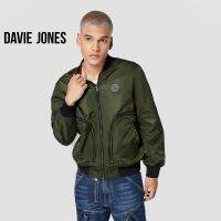 DAVIE JONES เสื้อแจ็คเก็ต ทรงบอมเบอร์ สีเขียว Bomber Jacket in green JK0026GR