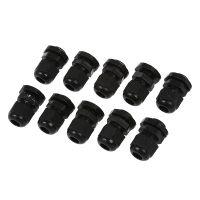 10 Pcs PG9 Black Waterproof Cable Gland Connectors