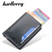 Rfid Men Wallet Money Bag Mini Trifold Purse Male Aluminum Card Holder Wallet Small Clutch Leather Wallet Thin Purse Carteras-EDCNM SHOP