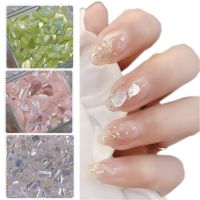 1Box Natural Shell Crushed Stone Nail Charm 3D Irregular Mixing Size Rhinestones 6Color UV Gel Symphony Gems Manicure Decoration