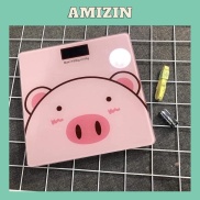 Cân điện tử sức khỏe hình lợn hồng AMIZIN Cân điện tử tặng kèm dây đo eo