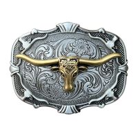 Western Cowboys Belt Buckles for Men Rodeo Gold Bull Head Top Quanlity Alloy Metal Waistband Button Dropshipping