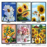 ▧ 11CT Cross Stitch Embroidery Needlework Sets Kit Floral Printed Embroidery Crafts DIY Art 30x40cm Home Decoration Wall Art