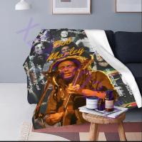 Living room, bedroom, sofa bed, maple leaf velvet blanket for picnic, Bob Marley music decoration reggae blanket 07