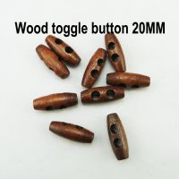 100PCS 20MM Brown Wooden Horn Toggle Clothes Sewing Button Clothing Accessory Coat Buttons WHB-085 Haberdashery