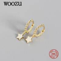 {Han ornaments}WOOZU ของแท้925เงินสเตอร์ลิงเคลือบเงารอบลูกปัดดาวจี้วางต่างหูสำหรับผู้หญิงสาวพรรคฮิปฮอปอินเทรนด์เครื่องประดับของขวัญ