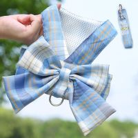 Breathable Pet Walking Lead Leash For Cat Dogs Pets Dress New Plaid Dog Harness With Leash Cute Preppy Style Puppy Vest Harness Dresses