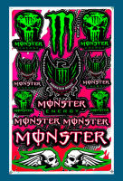 สติกเกอร์ นก Monster (สีชมพู) R1018 สติกเกอร์แต่งรถ สำหรับรถมอเตอร์ไซค์ ติดรถยนต์ ติดรถซิ่ง รถวิบาก หมวกกันน็อค โลโก้  Stickersยอดฮิต จำนวน 1 แผ่น