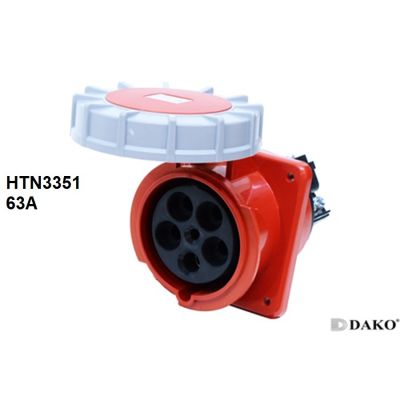 HOT** "Dako" Power Plug (เพาเวอร์ปลั๊ก) รุ่น HTN3351 63A 380V-415V 5Pin IP67 ตัวเมีย แบบติดฝั่งเฉียง ส่งด่วน ปลั๊กไฟ ปลั๊ก พ่วง เต้ารับ ราง ปลั๊กไฟ