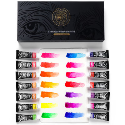 Paul Rubens 14 Vint Neon Colors Fluorescent Watercolour Tube Set Suitable for Artist and Students