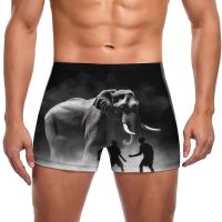 Elephant Swimming Trunks Light Sketch  White Powder Pool Custom Swim Shorts Quick Dry Push Up Men Swimsuit Swimwear