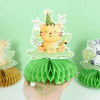 [Foocome] สัตว์ป่ารังผึ้ง Centerpieces Sage สีเขียว Baby Shower ตกแต่งธีมป่าวันเกิดสัตว์ป่า Party Nursery Supplies